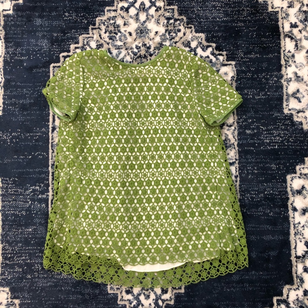 Tory Burch Green Lace Linda Shirt